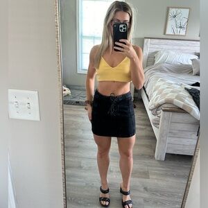 Size M- Urban Outfitters BDG laceup denim skirt- Black